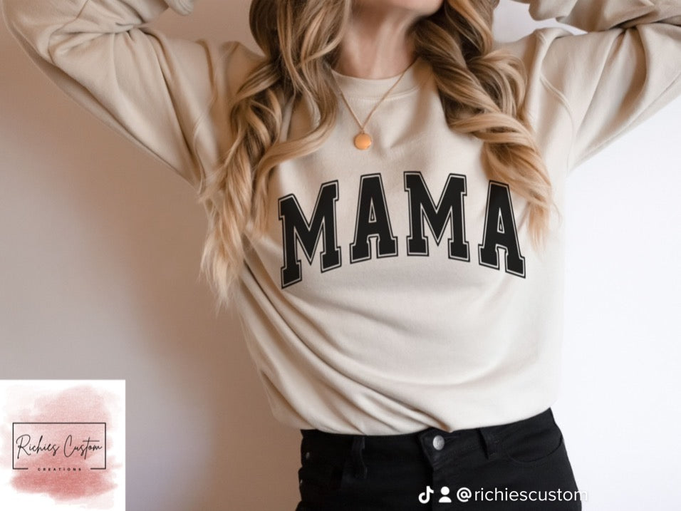 Mama Crewneck Sweatshirt- Sand
