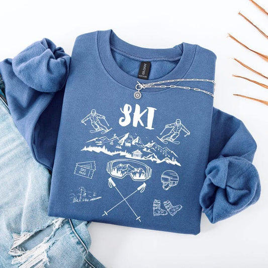 Indigo Ski Crewneck