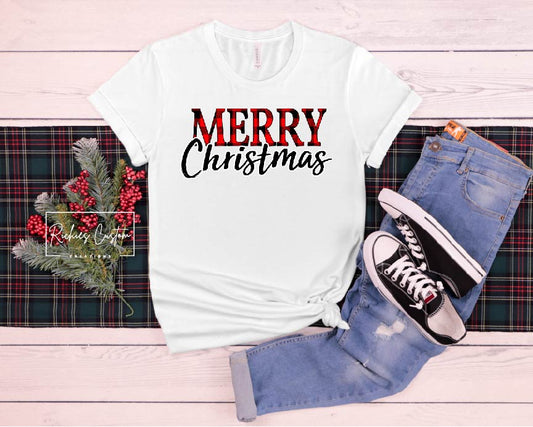 Buffalo Plaid Merry Christmas T-Shirt