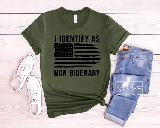 I Identify as Non Bidenary Flag T-Shirt